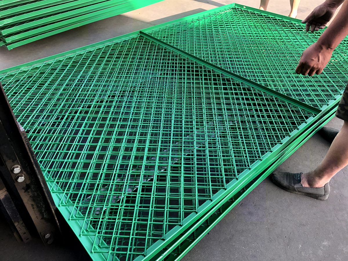 Framed mesh fence panels and posts in a galvanised and PVC dipped finish (thumbnail 3)